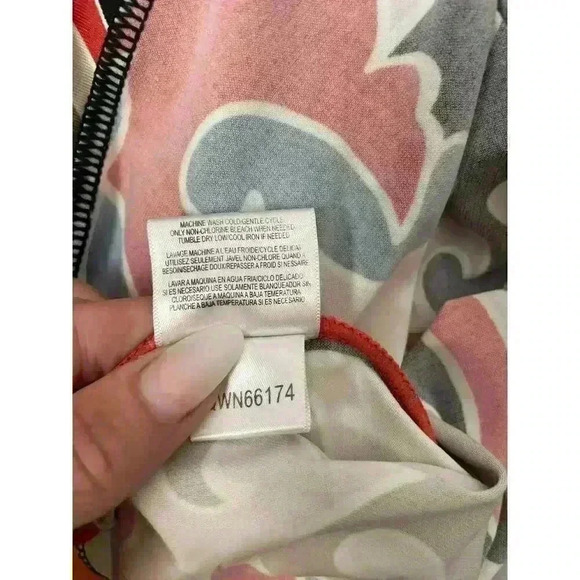 BCBG Maxazria Red Multicolor Paneled A-line Long Sleeve Mini Dress Women Size S - Picture 6 of 6
